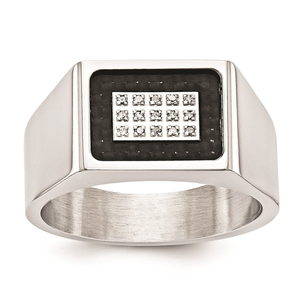 Stainless Steel CRBFBR 1/20CT Rd Dia GTS Ring