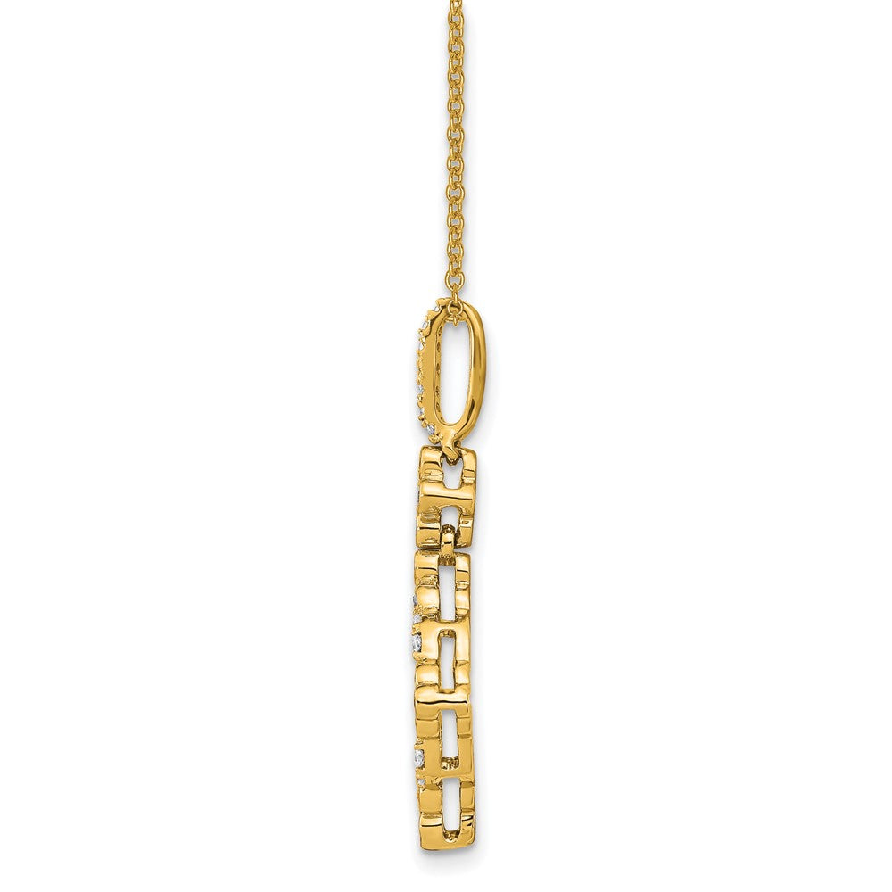 True Origin 14k 1/4 carat Lab Grown Diamond VS DEF 18 inch Bloom Floral Pendant Necklace