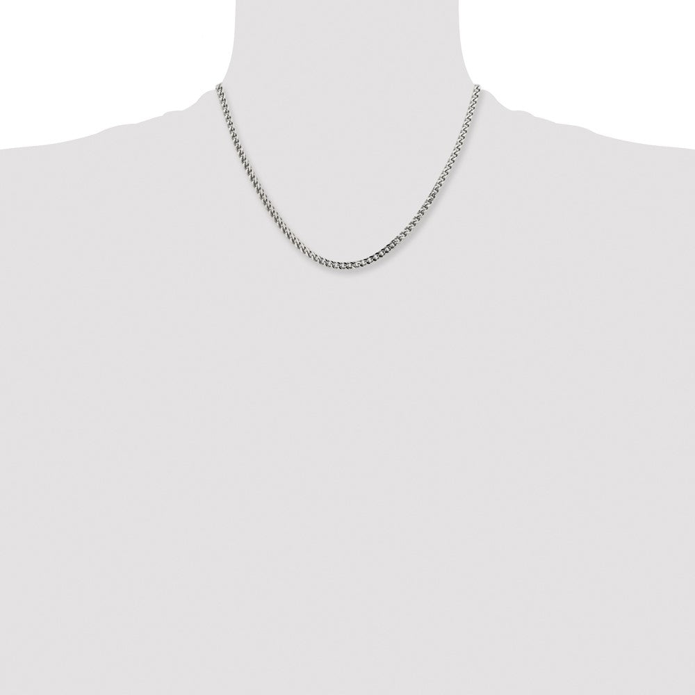 Stainless Steel Polished 3mm 24in Franco Chain