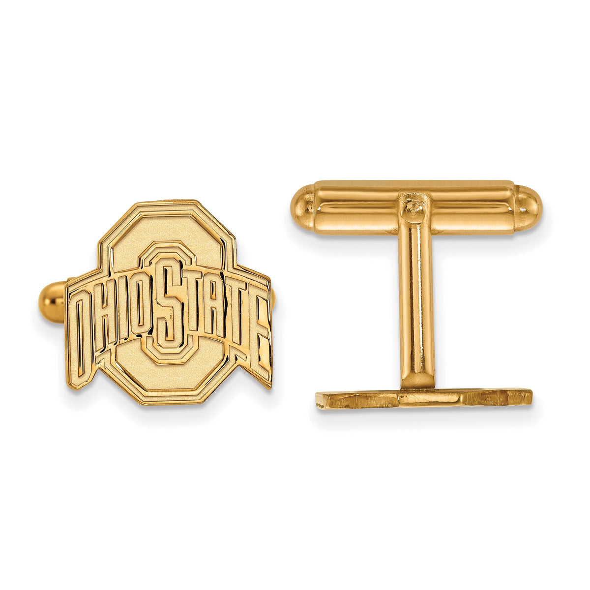 Sterling Silver Gold-plated LogoArt The Ohio State University Cuff Links Q-GP012OSU