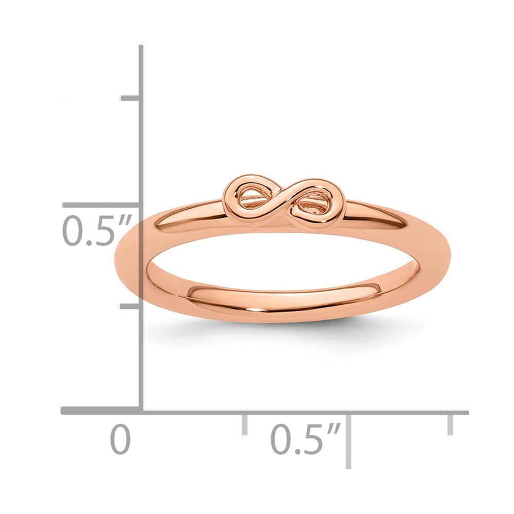 Sterling Silver Stackable Expressions Pink-plated Infinity Symbol Ring
