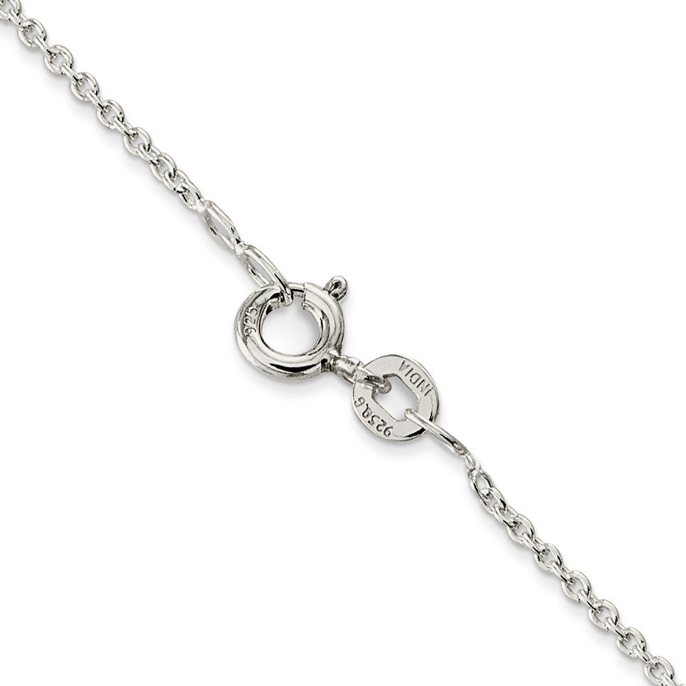 Sterling Silver Rhodium-plated 1mm Cable Chain 18 Inches