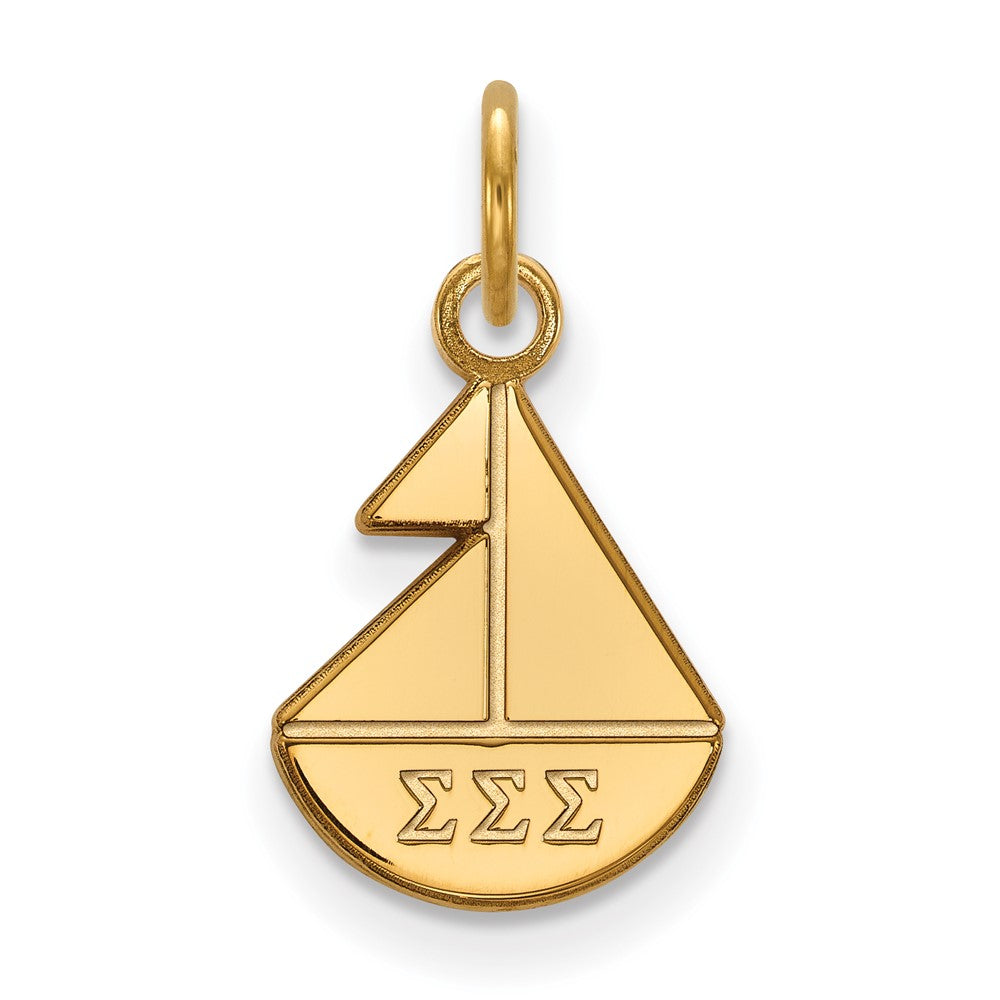 Sterling Silver Gold-plated LogoArt Sigma Sigma Sigma Sorority Symbol Extra Small Pendant