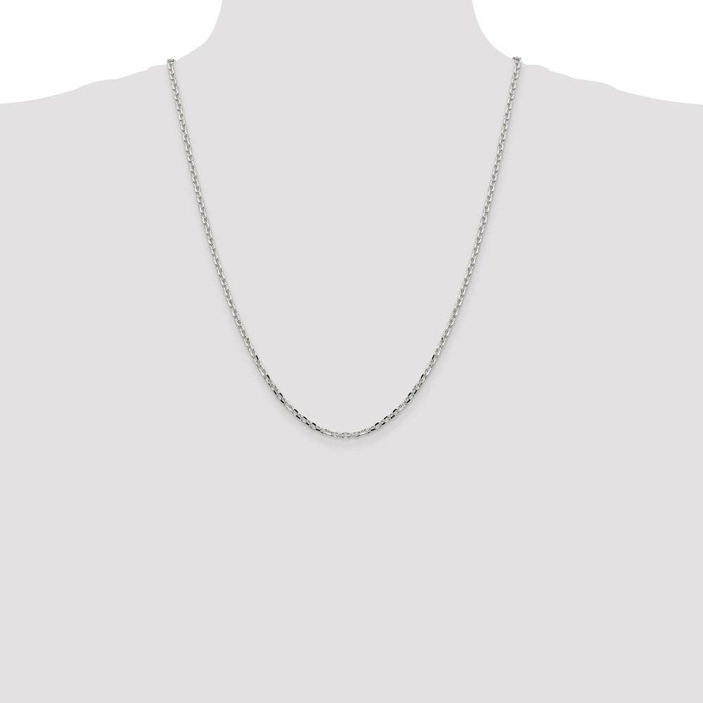 Sterling Silver 2.75mm Diamond-cut Forzantina Cable Chain 24 Inches
