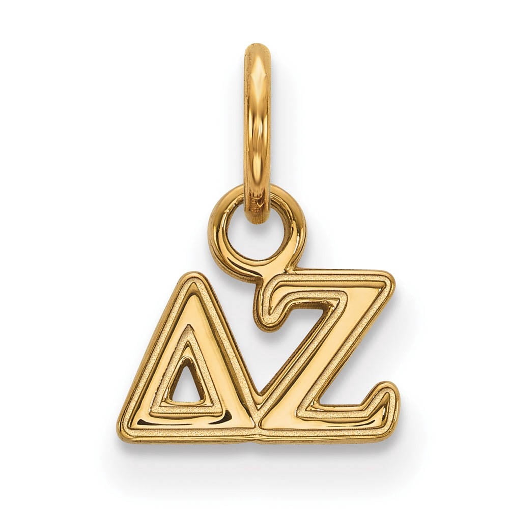 Sterling Silver w/ 14K Yellow Gold-Plated Official Licensed Greek Sororities Delta Zeta (??) XS Pendant