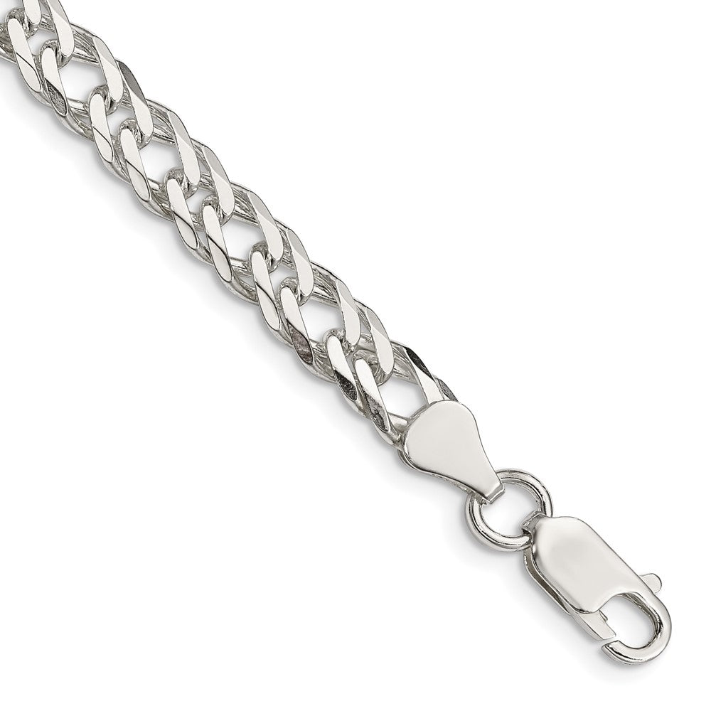 Sterling Silver 6.25mm 6 Side D/C Flat Double Curb Chain 8 inches