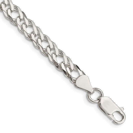 Sterling Silver 6.25mm 6 Side D/C Flat Double Curb Chain 8 inches