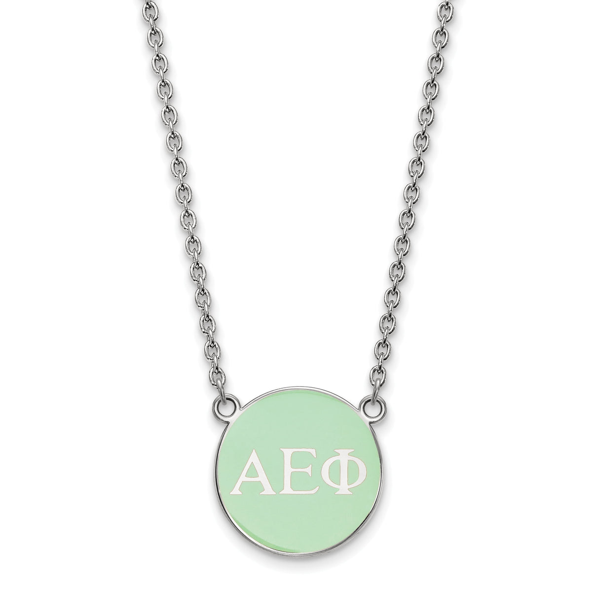 LogoArt Sterling Silver Alpha Epsilon Phi Small Enameled Pendant Necklace With 18 Inch