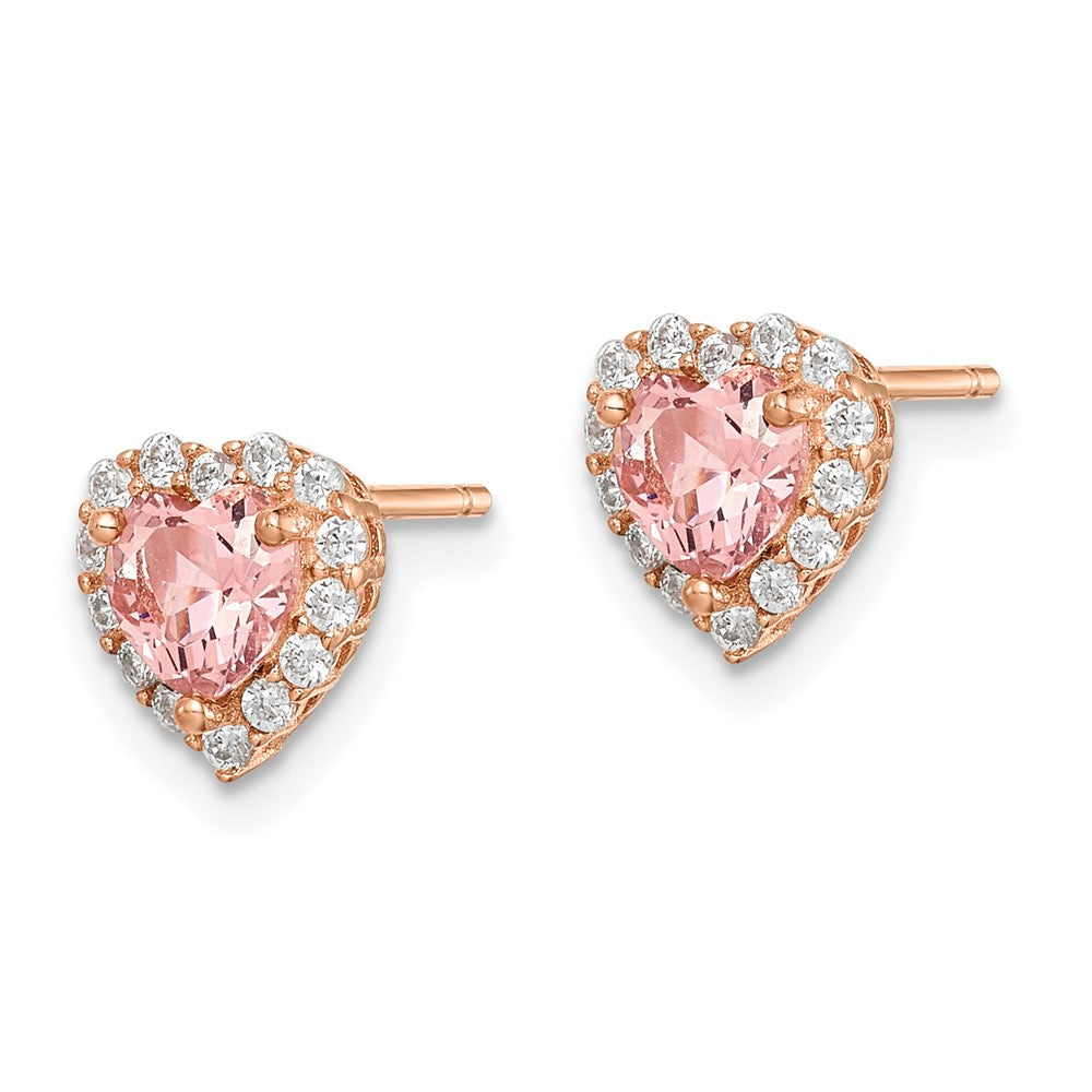 Sterling Silver Rhodium-plated Polished CZ Love Knot Post Earrings