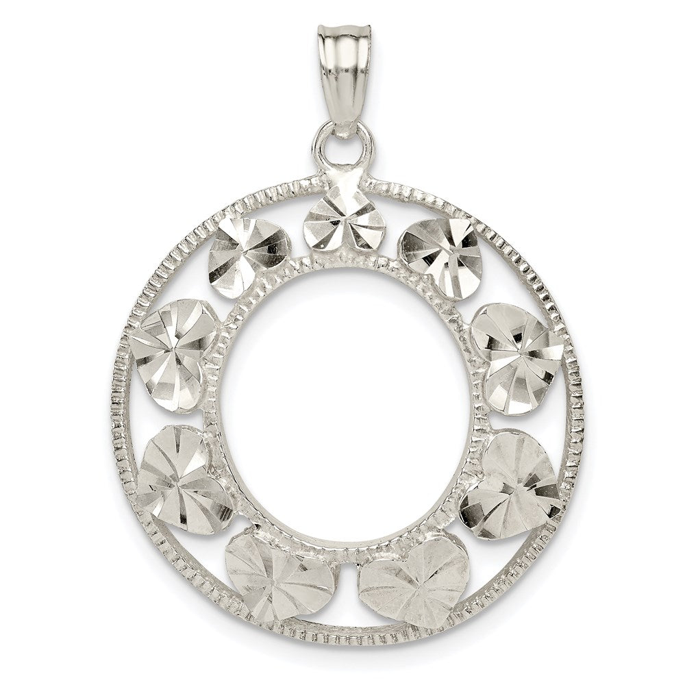 Sterling Silver Diamond-cut Heart Pendant
