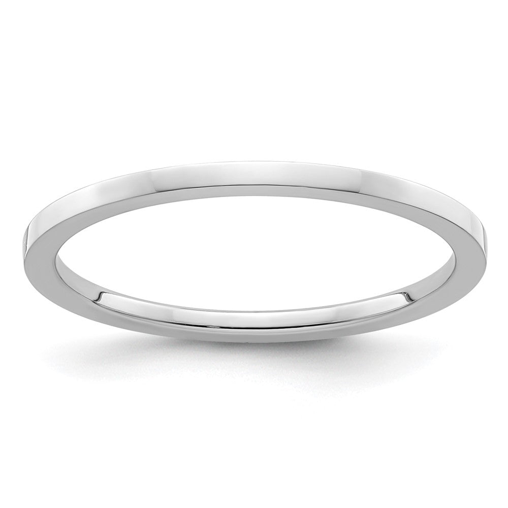 10K White Gold 1.2mm Flat Polished Stackable Band Size 5.5
