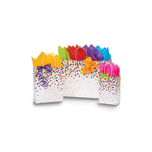 Colorful Confetti 6 Paper Bags and 20 Sheets Tissue Paper Set