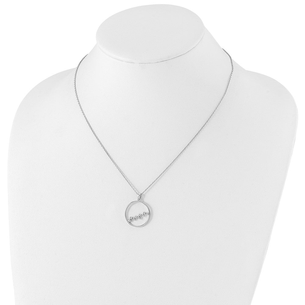White Ice Sterling Silver Rhodium-plated 18 Inch Diamond Open Circle Necklace with 2 Inch Extender 18 Inches