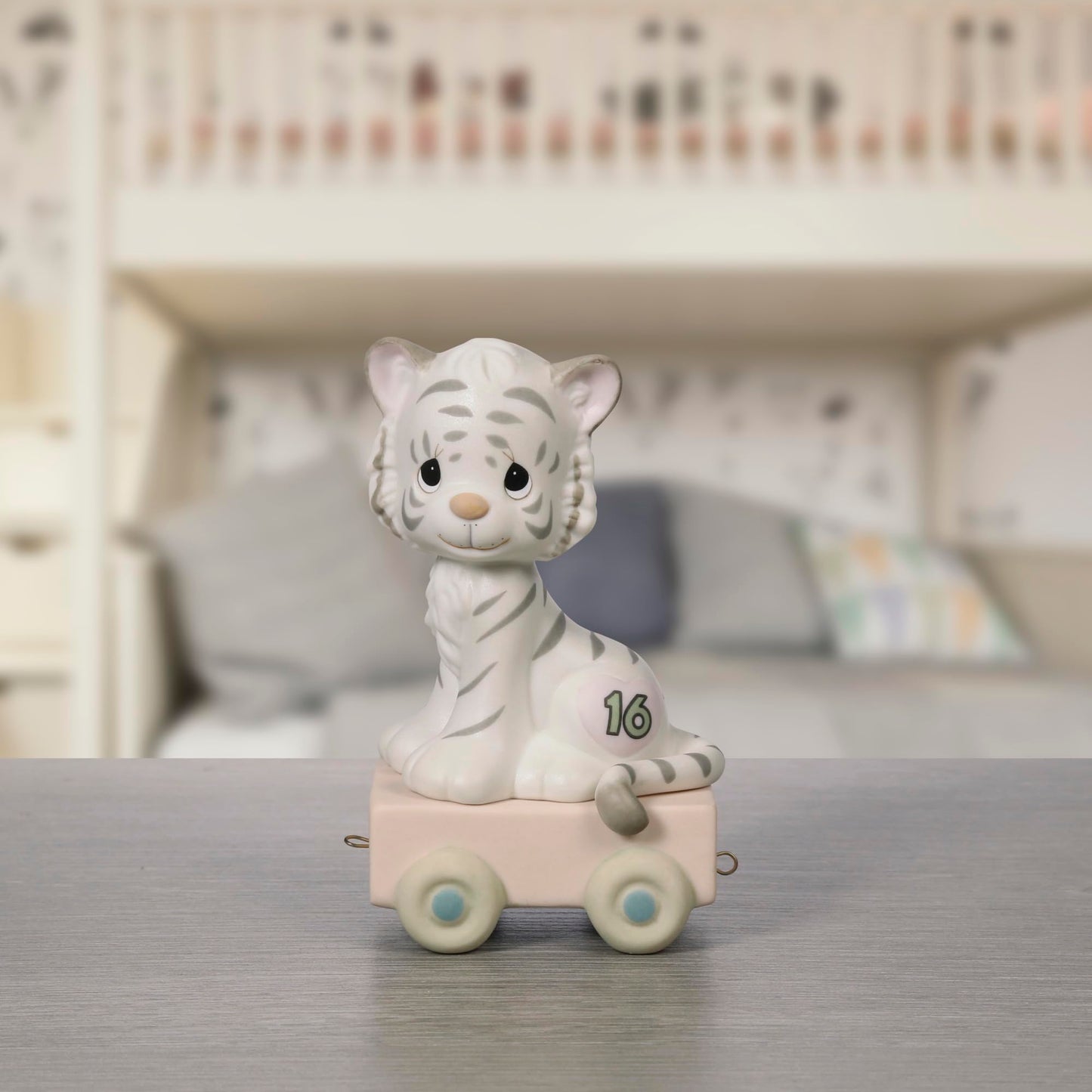 Precious Moments Birthday Train, Age 16, 16 And Feline Fine, Bisque Porcelain Figurine, 1 Each