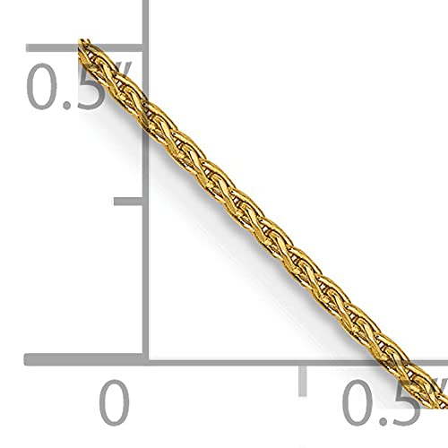 14K 9 inch 1mm Diamond-cut Parisian Wheat with Lobster Clasp Anklet