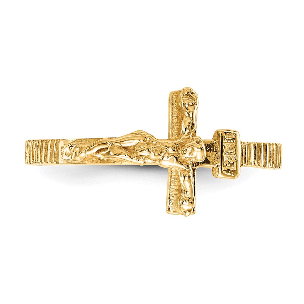 14K Gold Polished Jesus Band Ring Size 7