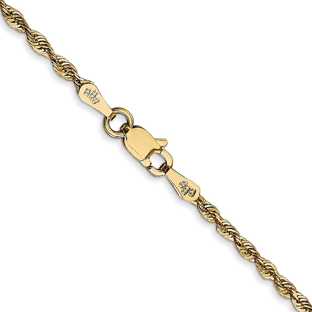 14K 22 inch 2mm Ultra Diamond-cut Rope with Lobster Clasp Chain