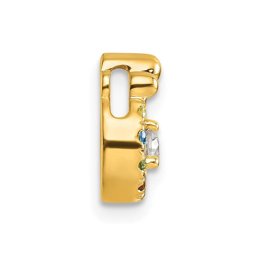 14k 5 Birthstone and Dia Mother/Child Chain Slide Semi-mount