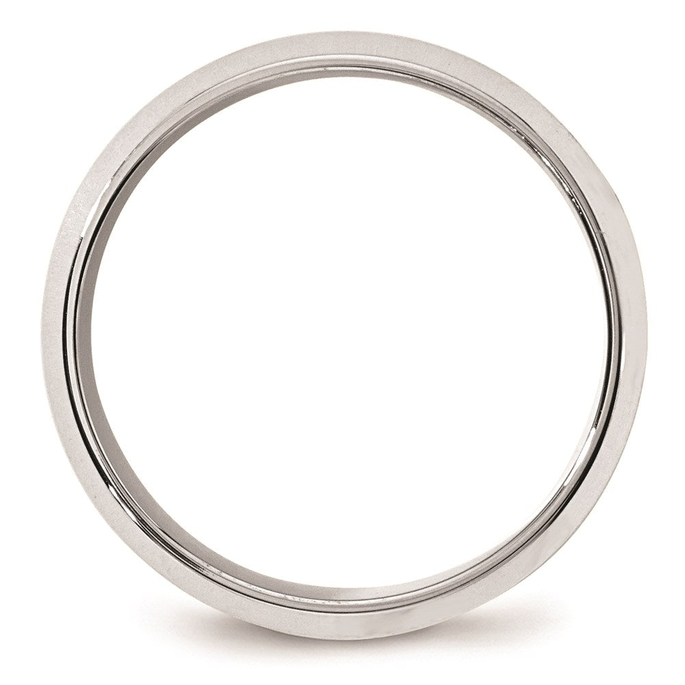 10k White Gold 8mm Beveled Edge Comfort Fit Wedding Band Size 10