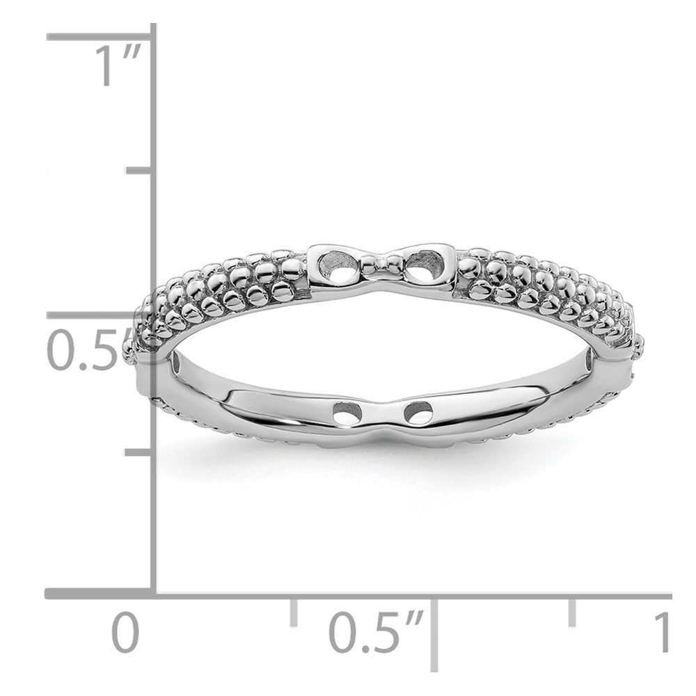 Sterling Silver Stackable Expressions Rhodium-plated Polished Ring