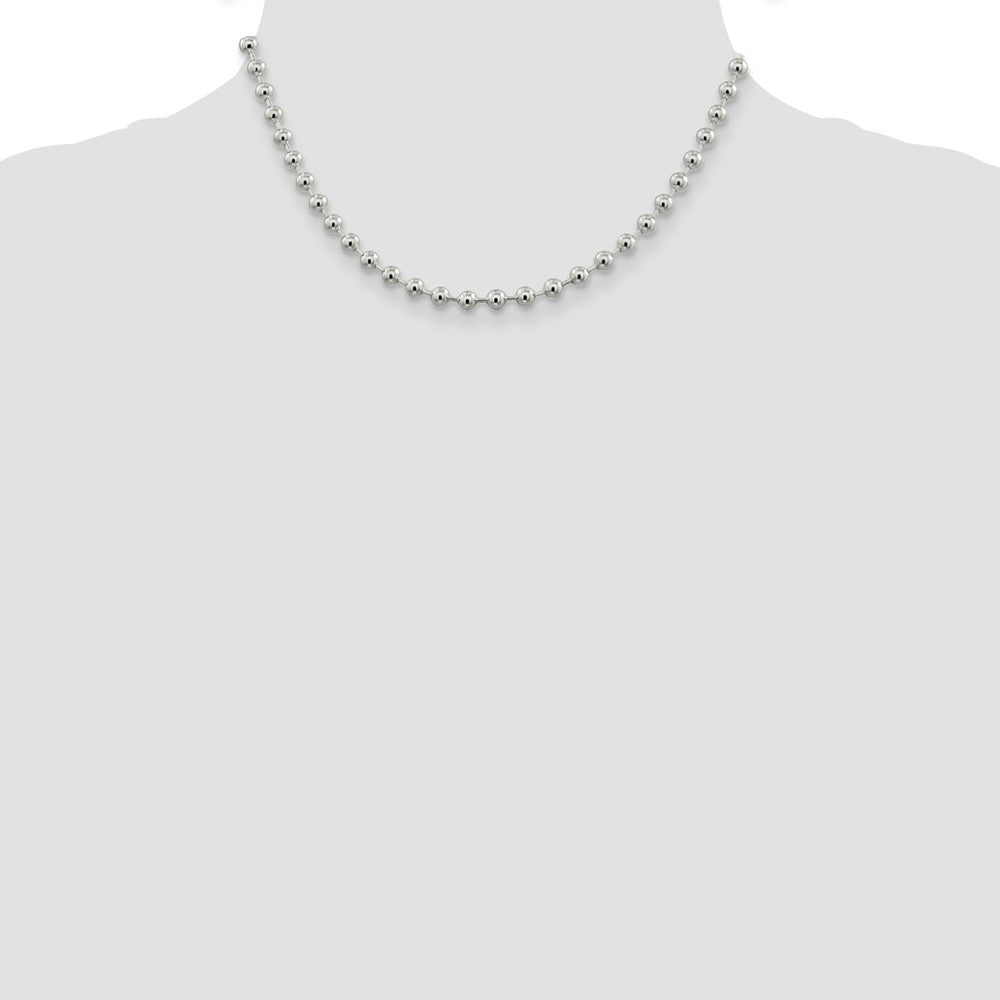 Sterling Silver 5mm Beaded Chain 16 Inches