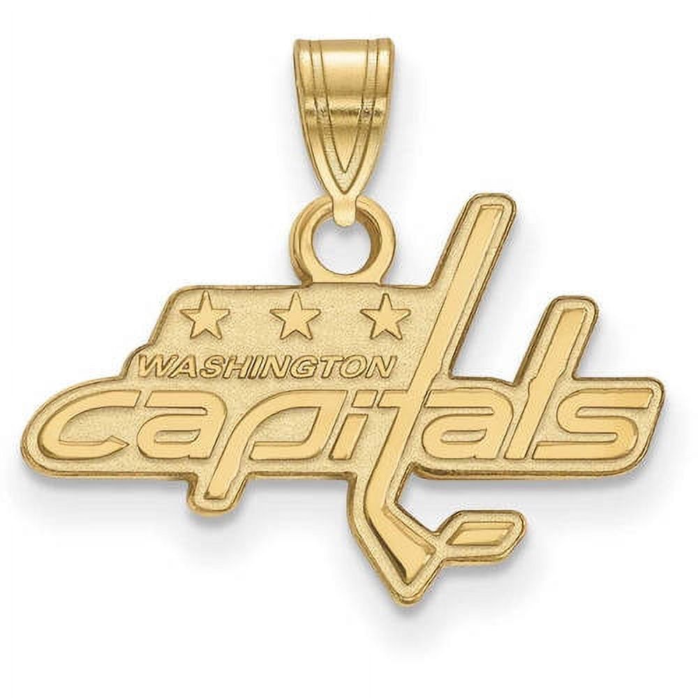 Sterling Silver Gold Plated NHL LogoArt Washington Capitals Large Pendant