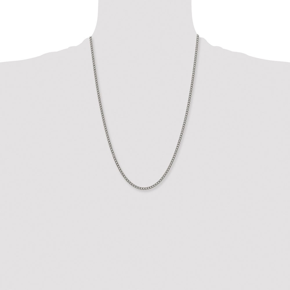 Titanium Polished 3.5mm 24in Curb Chain
