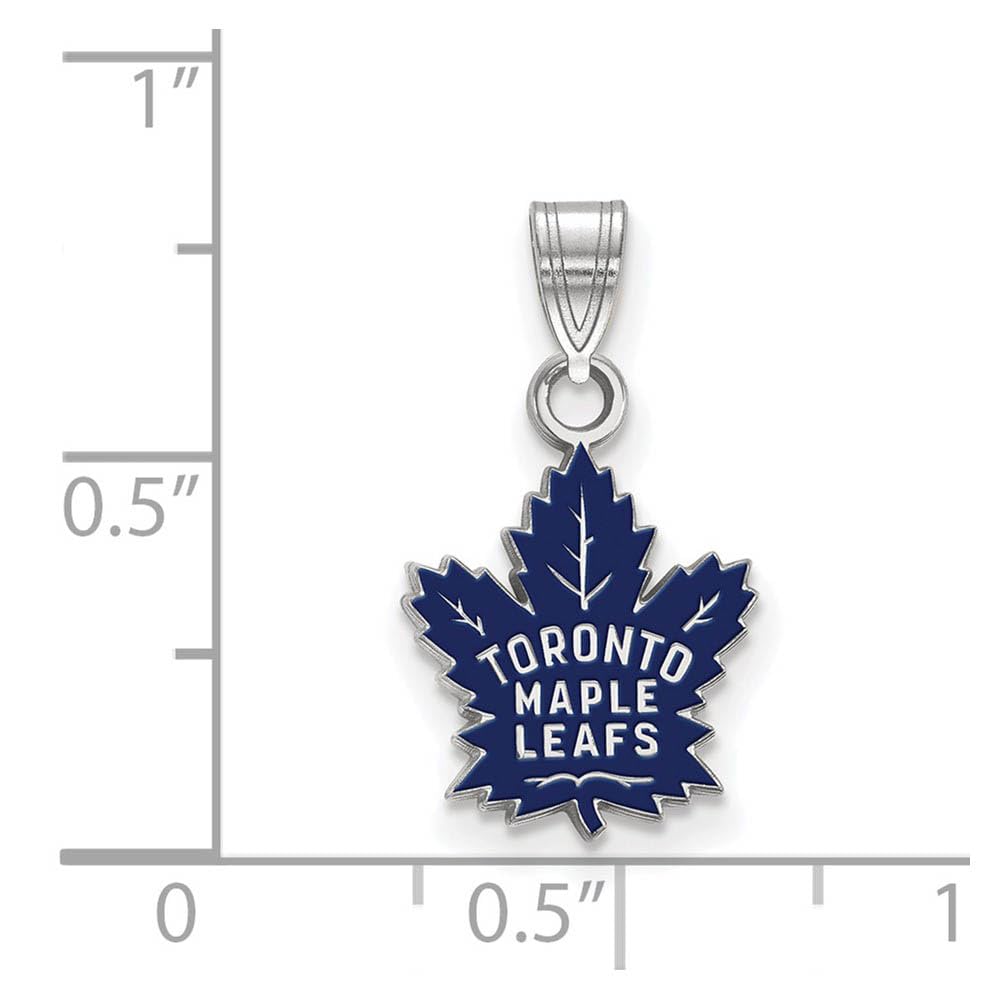 LogoArt NHL Toronto Maple Leafs Sterling Silver Small Enamel Pendant