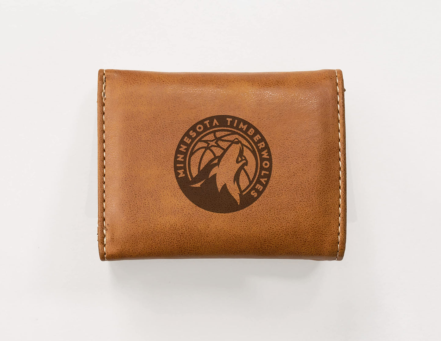 Basketball Rico Industries Minnesota Timber Brown Laser Engraved Trifold Laser Engraved Tri-Fold Wallet - Men's Accessory