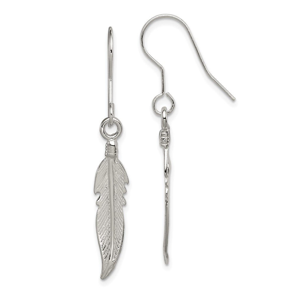Sterling Silver Polished 3x20mm Knife Edge Round Hoop Earrings