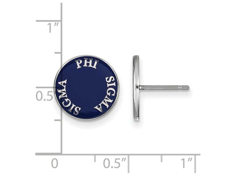 Sterling Silver Official Licensed Greek Sororities Phi Sigma Sigma (???) Enameled Post Earrings