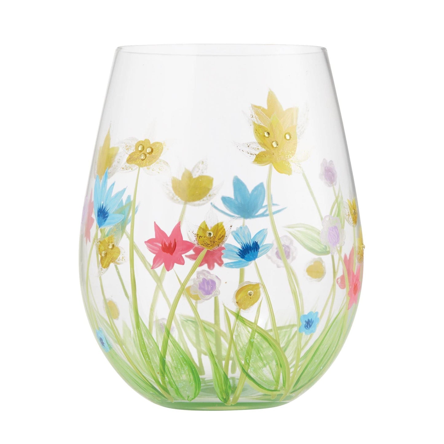 Enesco Lolita Field of Dreams Stemless Glass, 4.53 Inch, Multicolor, 20 oz