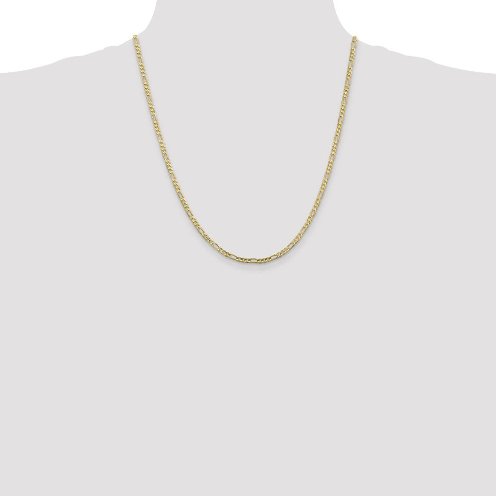 10K 3mm Flat Figaro Chain