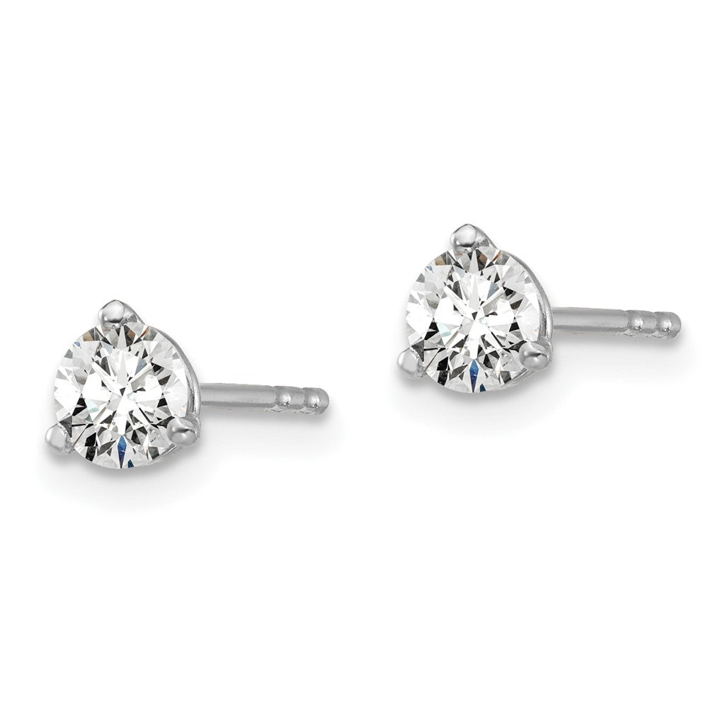 14k White Gold 1/2 ctw Lab Grown Diamond VS+ F+ Round 3 Prong Heavy Wt. Stud Earrings