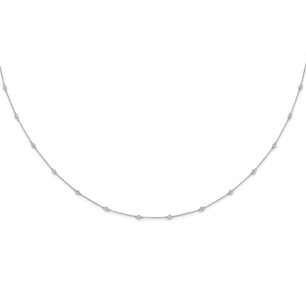 True Origin 14k White Gold 1/2 carat Lab Grown Diamond VS DEF Eighteen Station 18 inch Necklace