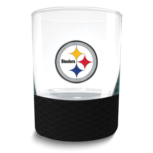 NFL Pittsburgh Steelers Commissioner 14 oz. Rocks Glass with Silicone Base