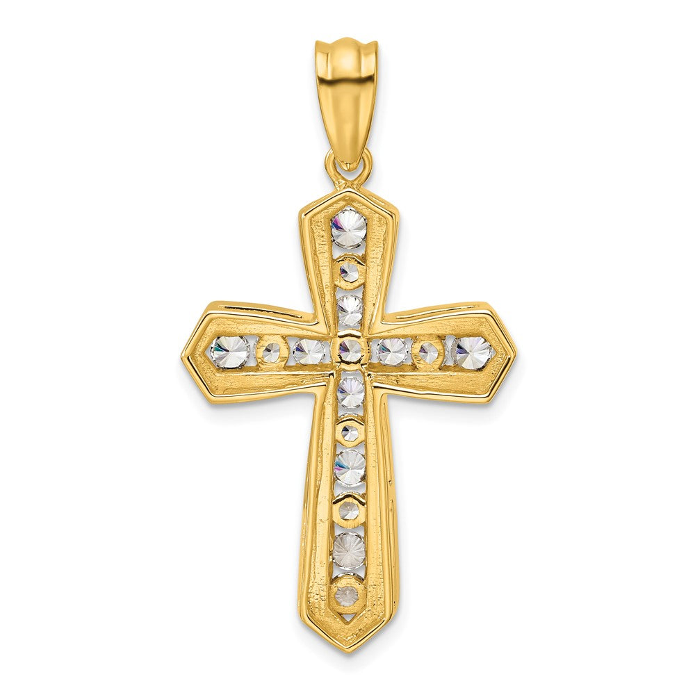 True Origin 14K Yellow Gold 1 carat Lab Grown Diamond VS+ F+ Complete Cross Pendant
