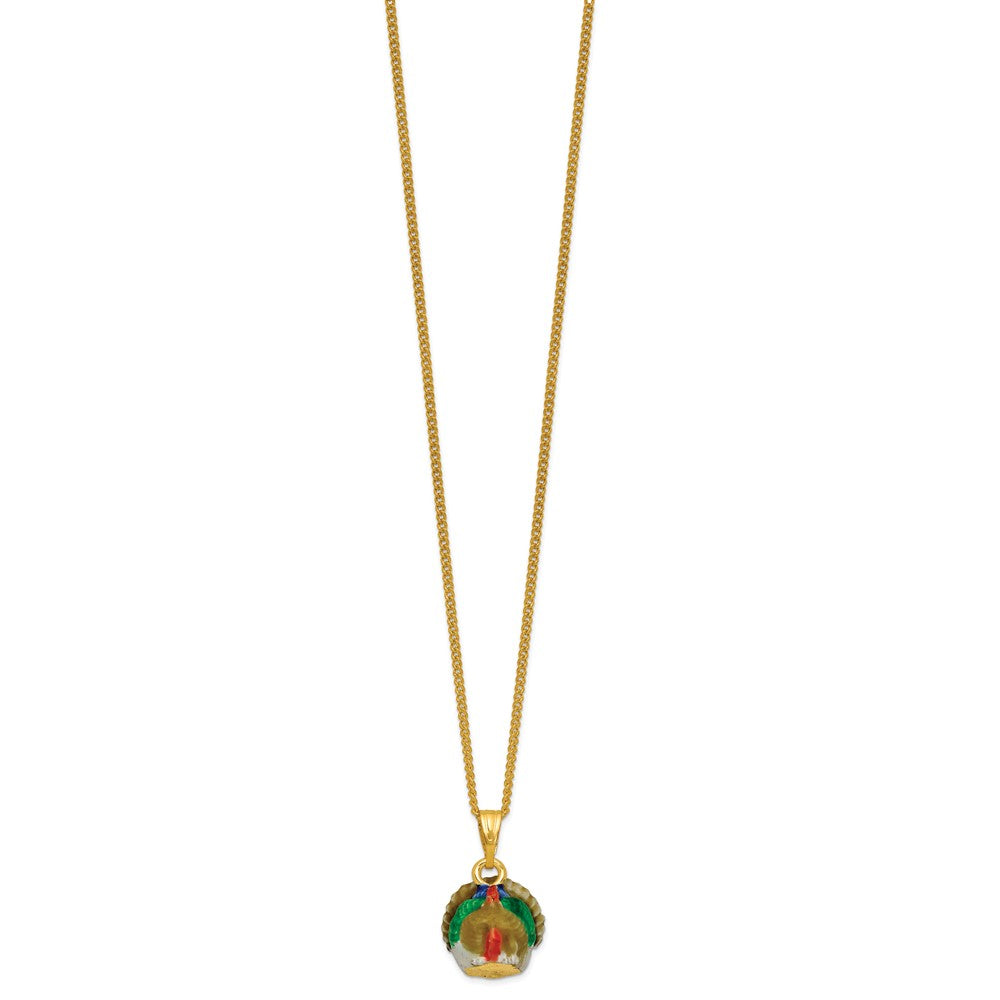 Luxury Giftware by Jere Bejeweled THANKFUL Turkey Trinket Box with Matching 18 inch Necklace