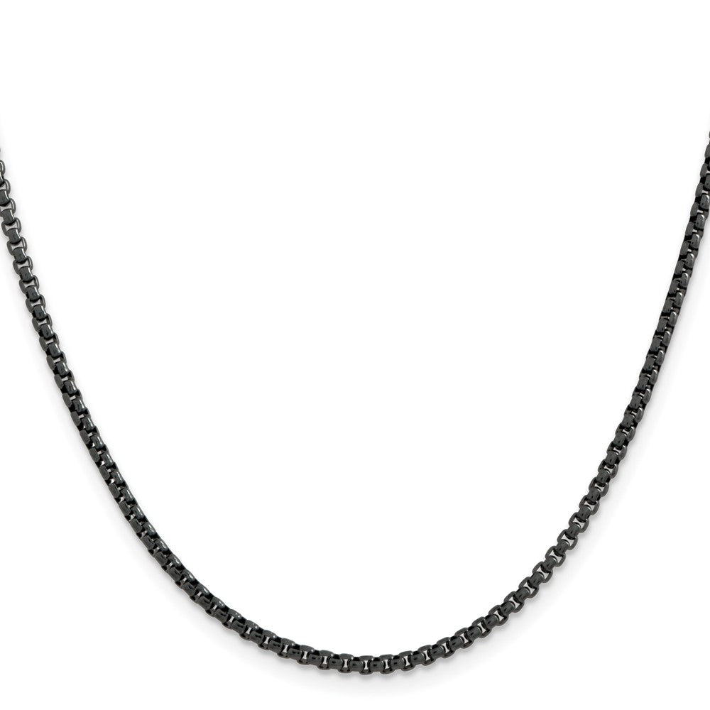 Stainless Steel Polished Blue/Grey IP-plated 2.5mm 24in Box Chain