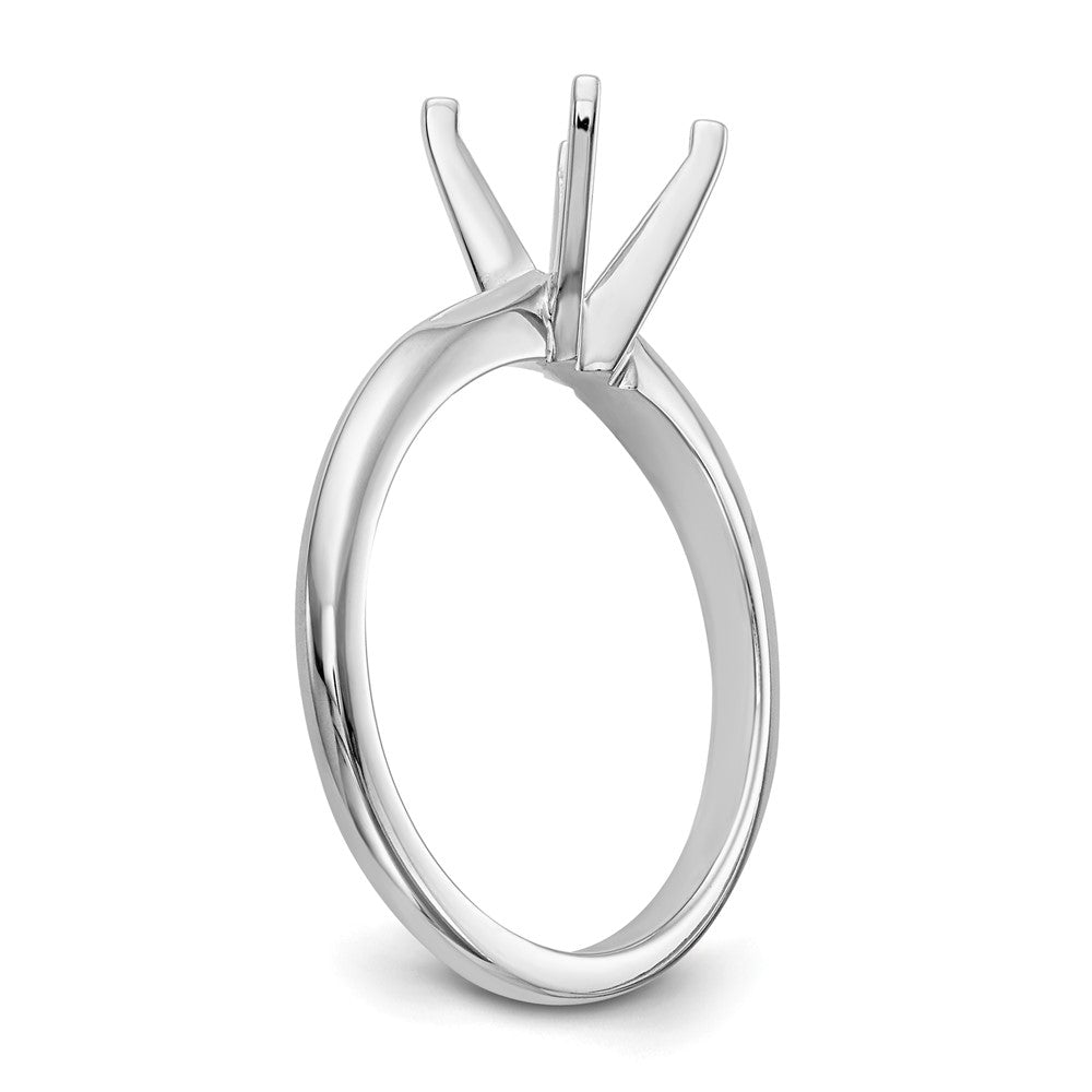 14k White Gold 2 carat Lightweight Knife Edge/Half-Round 4-Prong Round Solitaire Ring Mounting