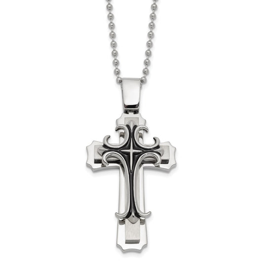 Steel Cross with 24 2.4mm Bead Chain