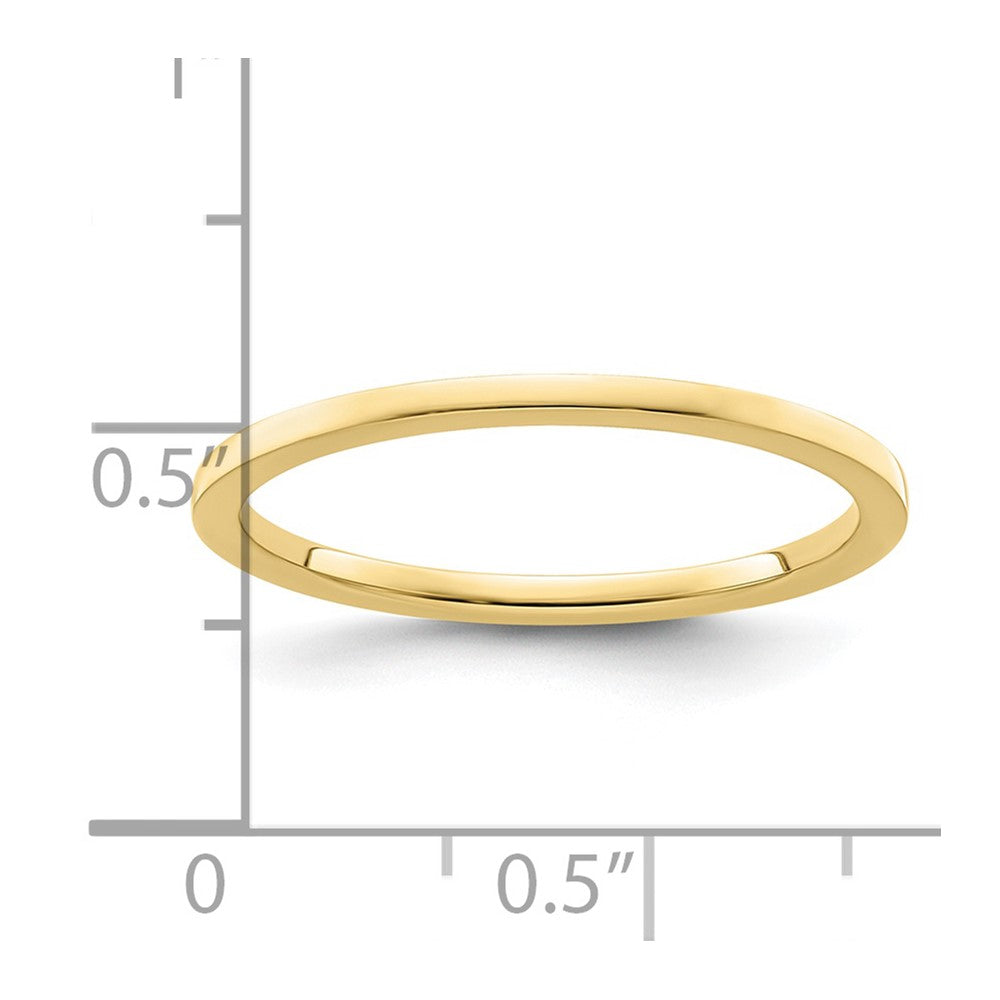 10K Yellow Gold 1.2mm Flat Polished Stackable Band Size 8