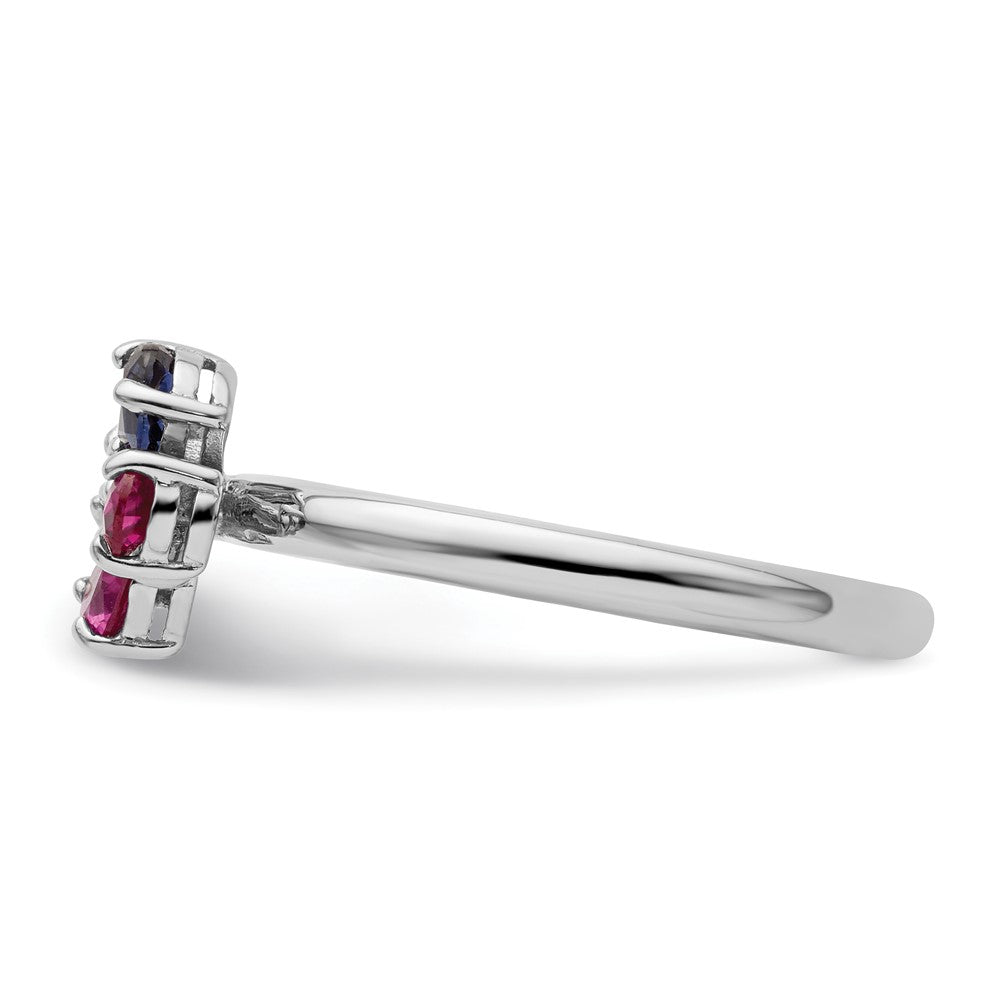 Sterling Silver Stackable Expressions Cr Ruby & Cr Sapphire Butterfly Ring Size -5