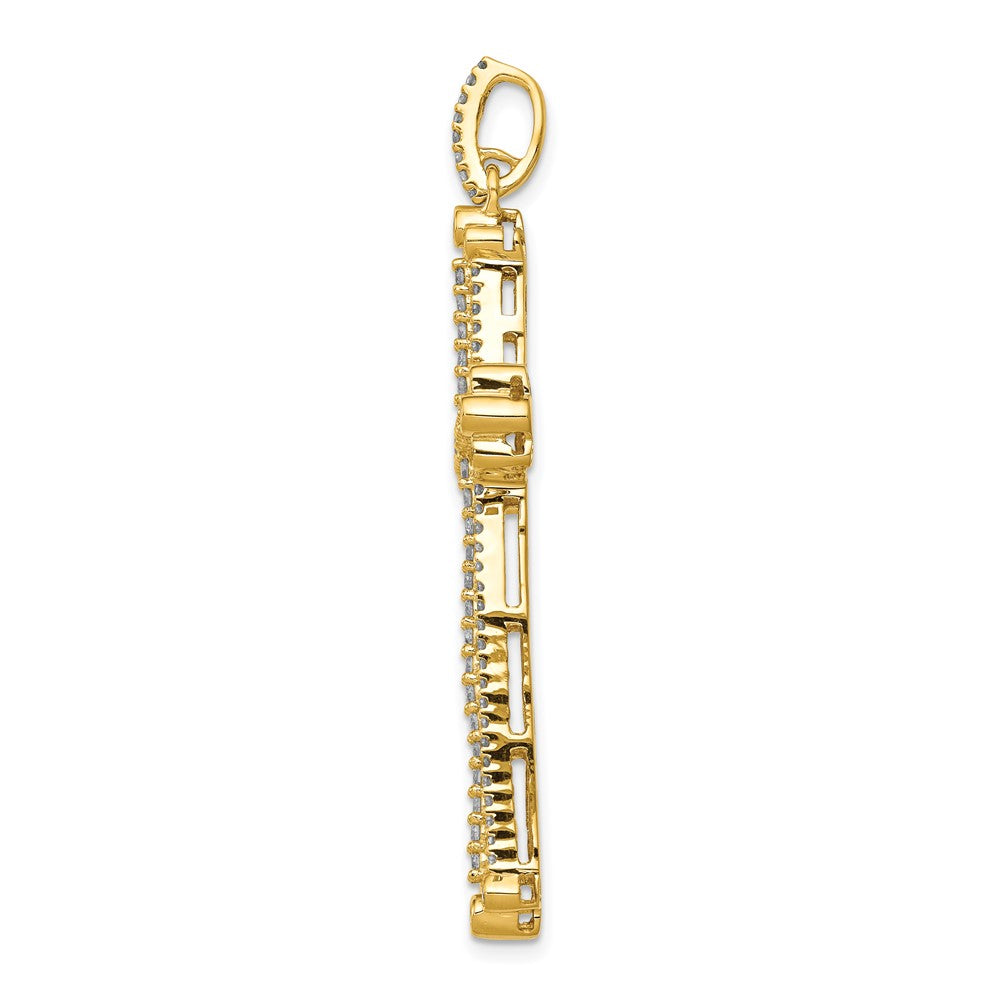 14k 1 carat Lab Grown Diamond VS/SI+ G+ Budded Fancy Cross Pendant