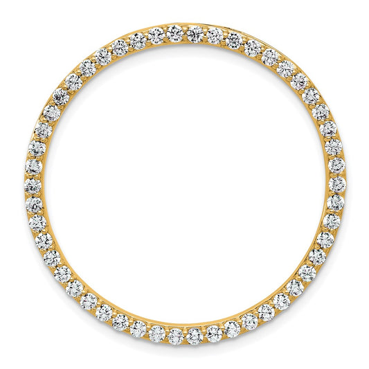 14k 1 1/2 carat Lab Grown Diamond VS+ F+ Complete Circle Chain Slide Pendant