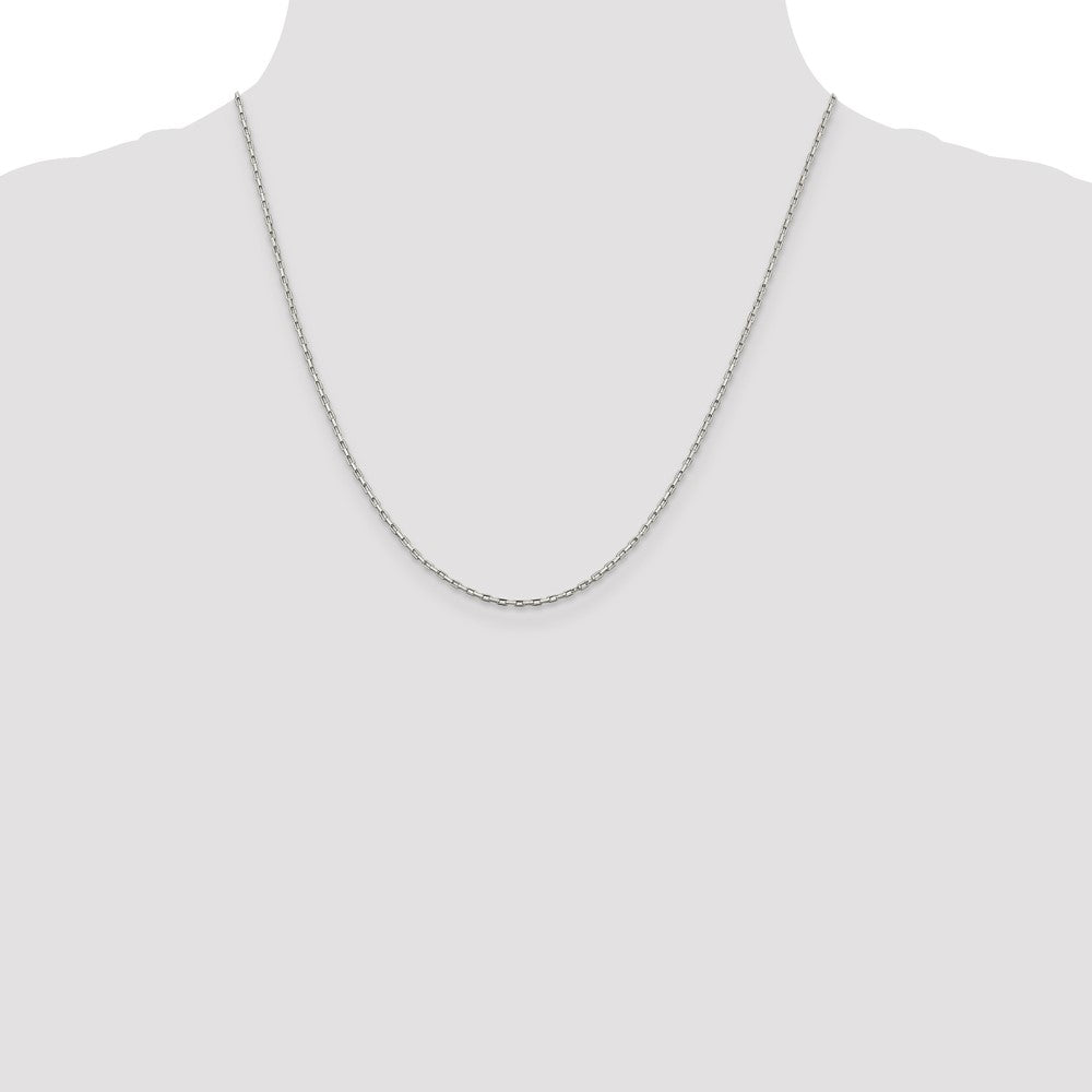 Sterling Silver 1.3mm Elongated Box Chain 20 Inches