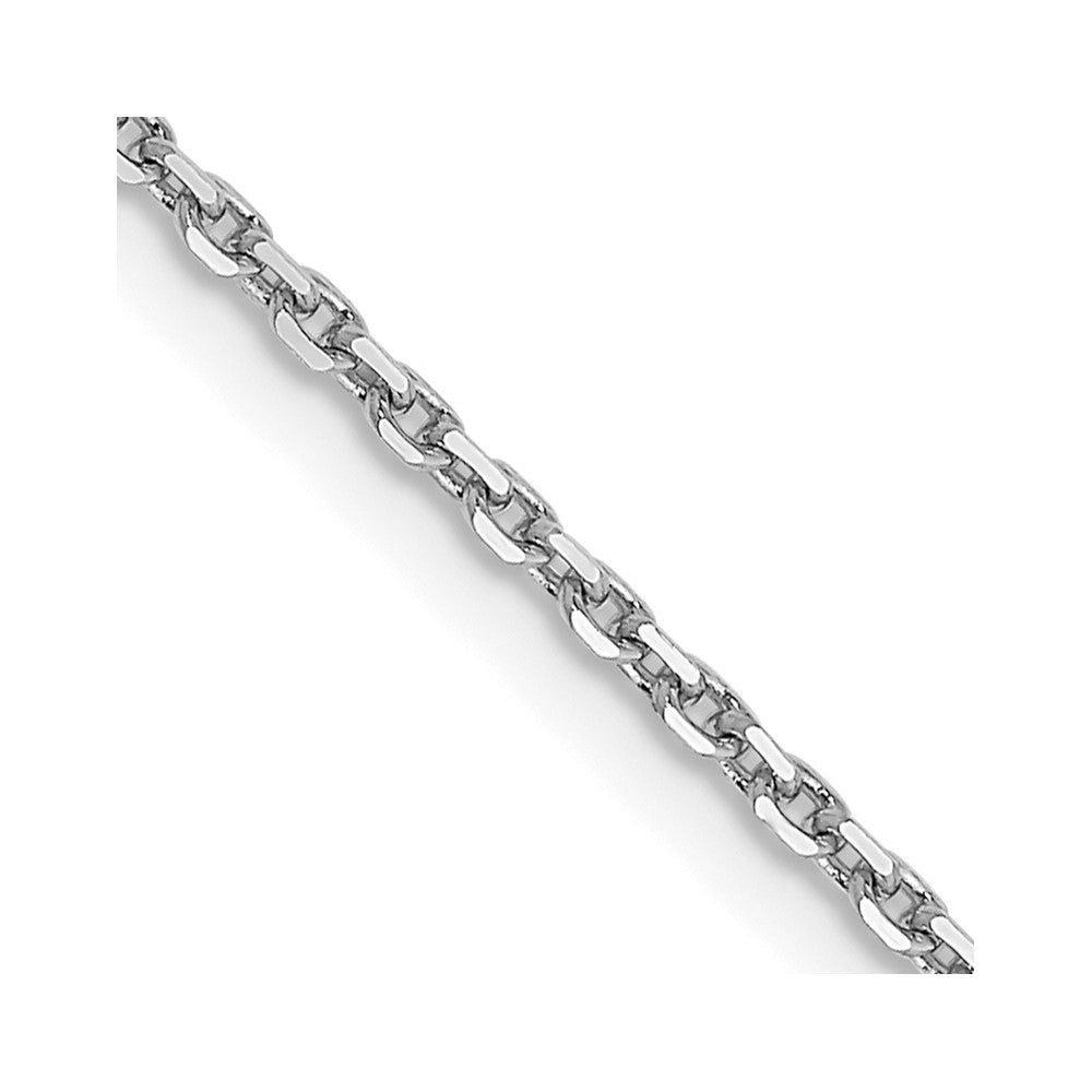14K White Gold 22 inch 1.4mm Diamond-cut Round Open Link Cable with Lobster Clasp Chain