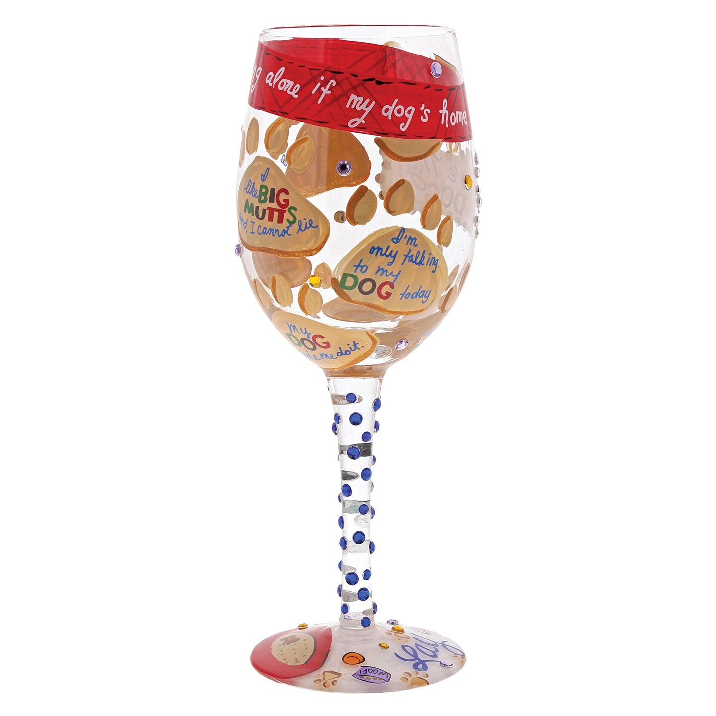 Designs by Lolita ‚ÄúLove My Dog‚Äù Hand-painted Artisan Wine Glass, 15 oz.
