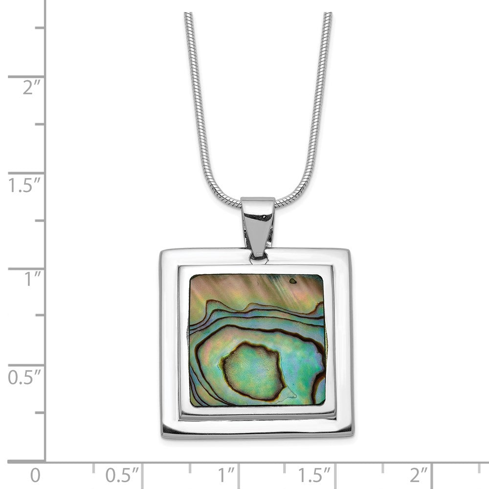 Sterling Silver Rhodium-plated Abalone Pendant Necklace 18 Inches
