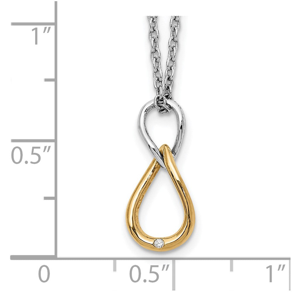 White Ice Sterling Silver Rhodium-plated Gold-tone 18 Inch Diamond Necklace with 2 Inch Extender 18 Inches